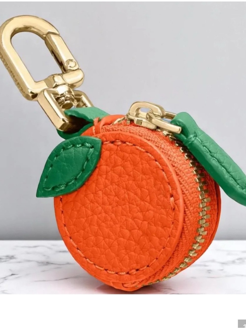 Piper K Orange Bag Charm Key Chain NWT